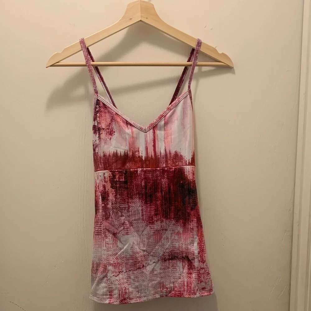 ALO Yoga Pink and White Camisole